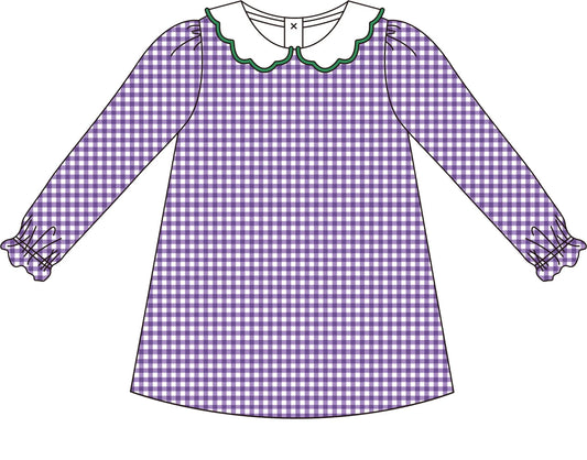 Purple gingham dress