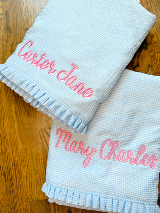 Ruffle Seersucker Towel