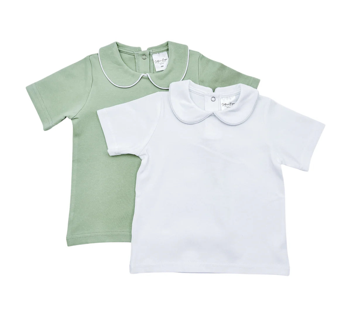 shirt-piping collared short sleeve