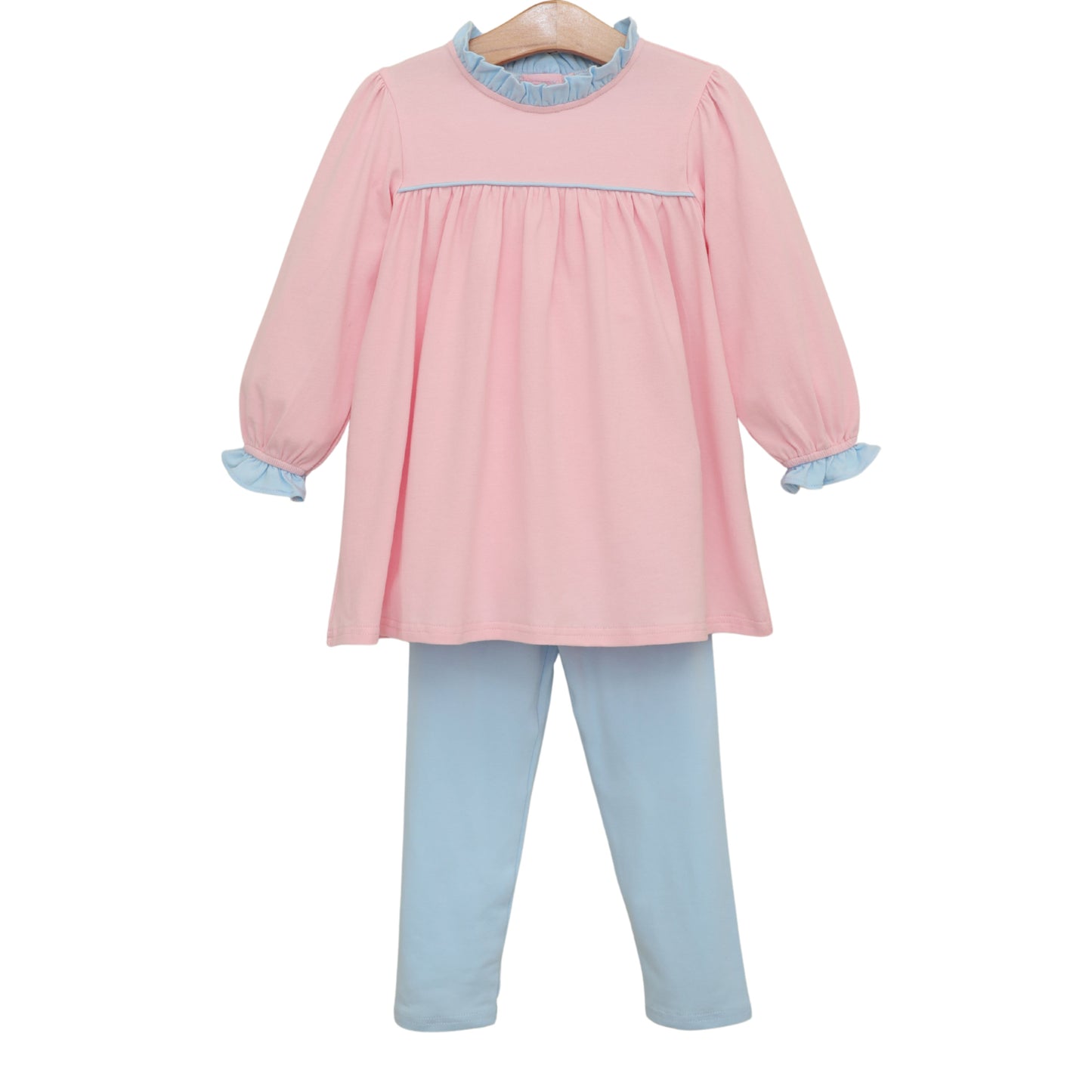 Annie pants set- light pink/light blue