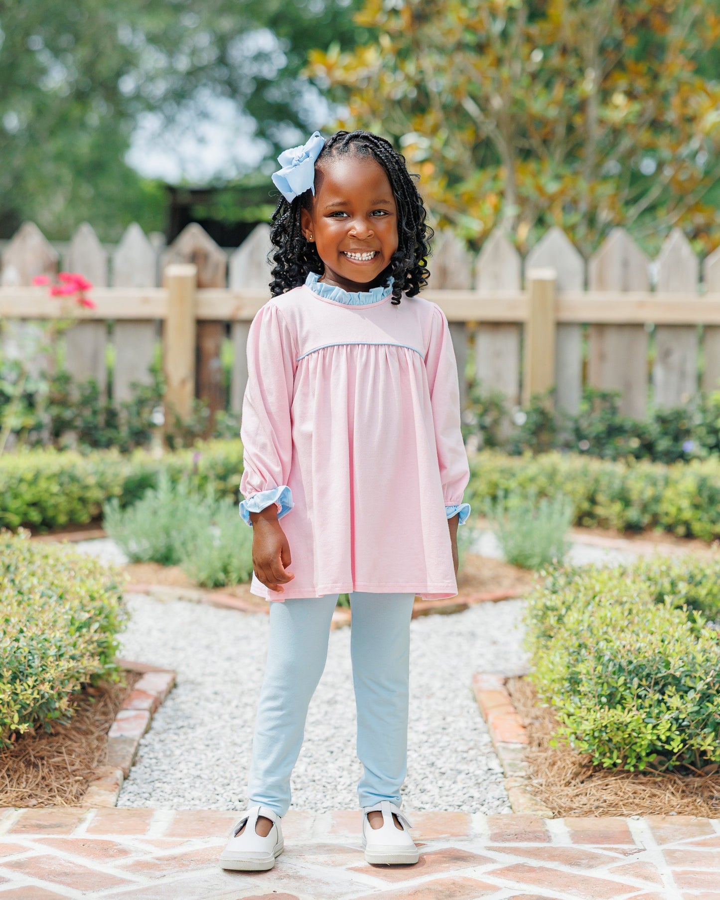 Annie pants set- light pink/light blue