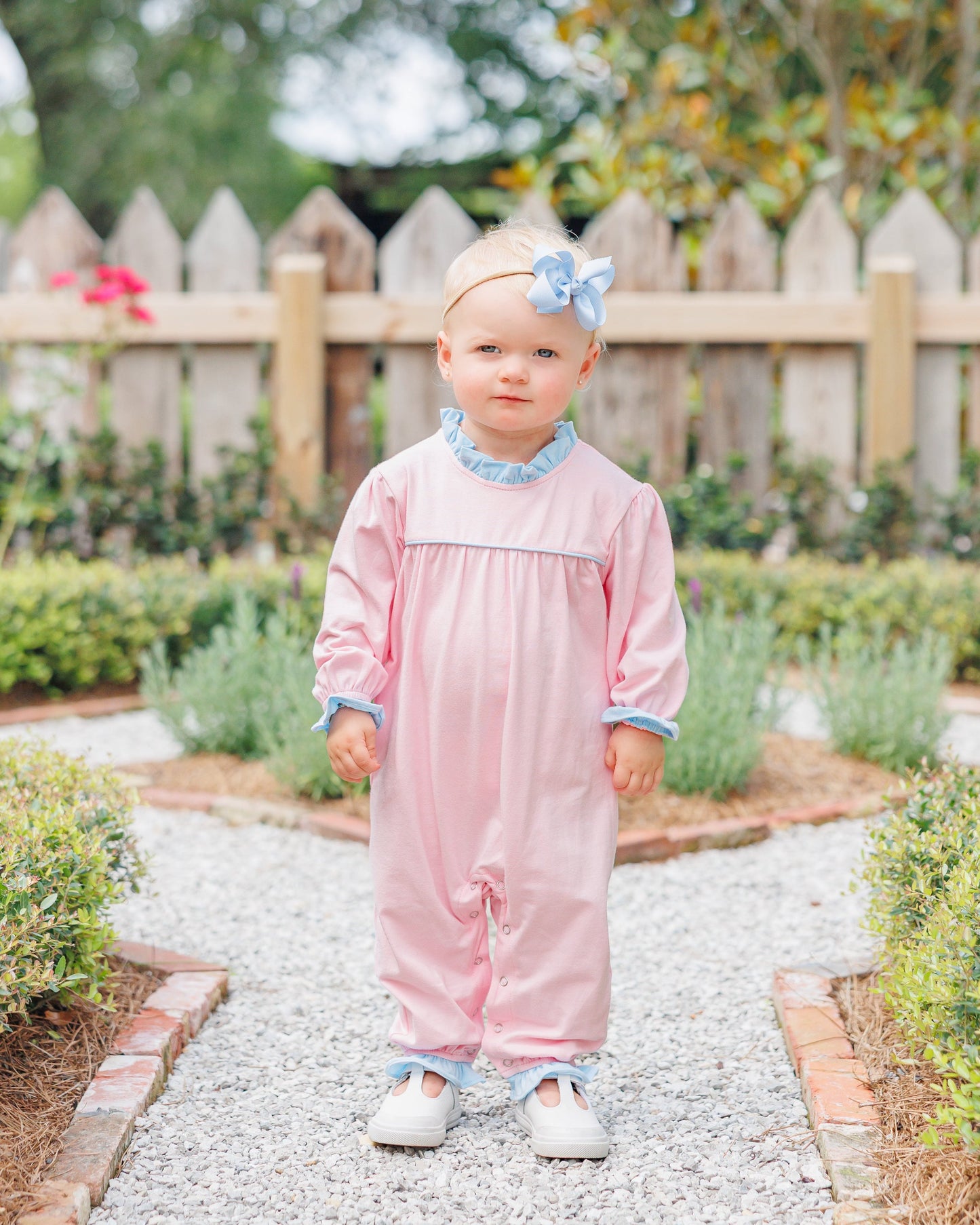 Annie romper- light pink/light blue