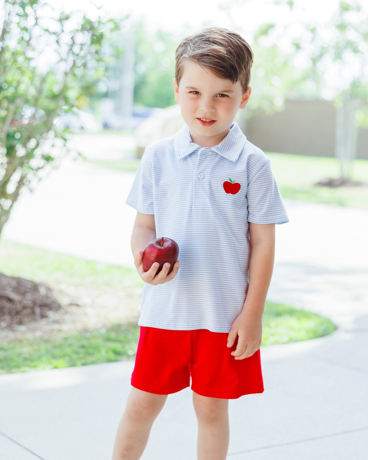 Apple embroidery polo