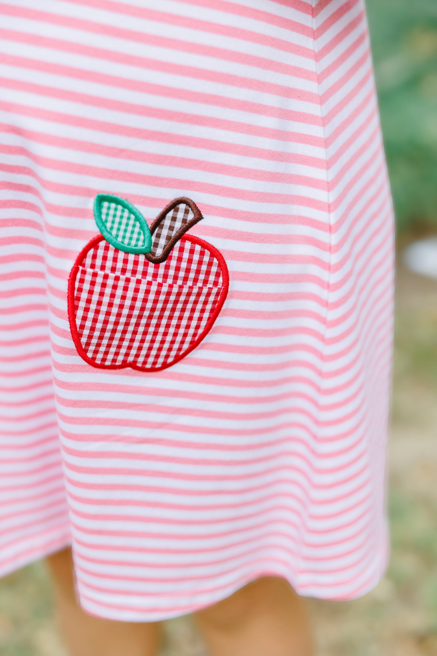 Apple pocket applique dress