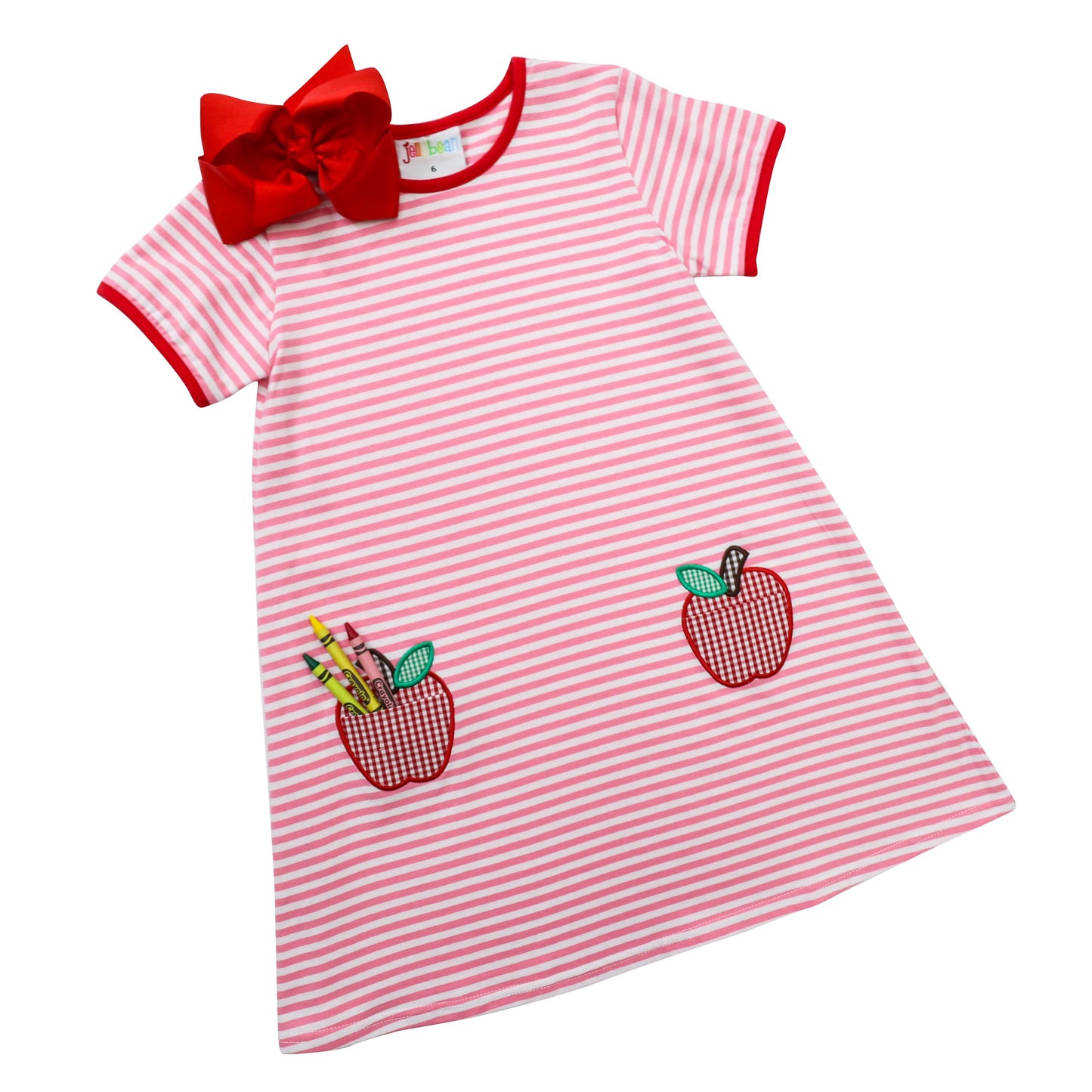 Apple pocket applique dress