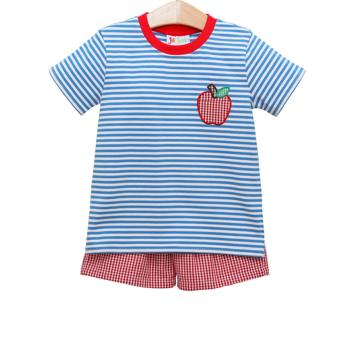 Apple pocket Applique short set