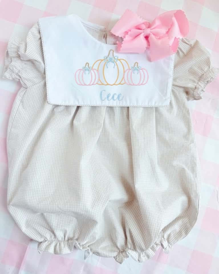 Girls tan gingham bubble