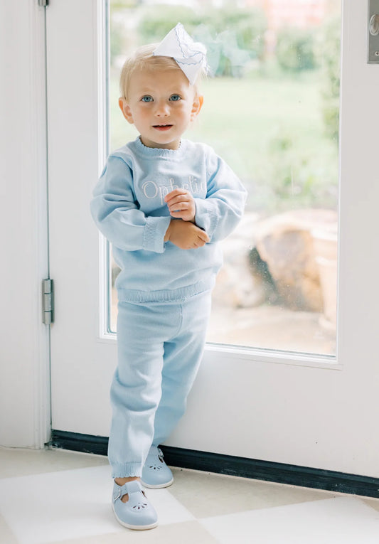 girls knit organic cotton set