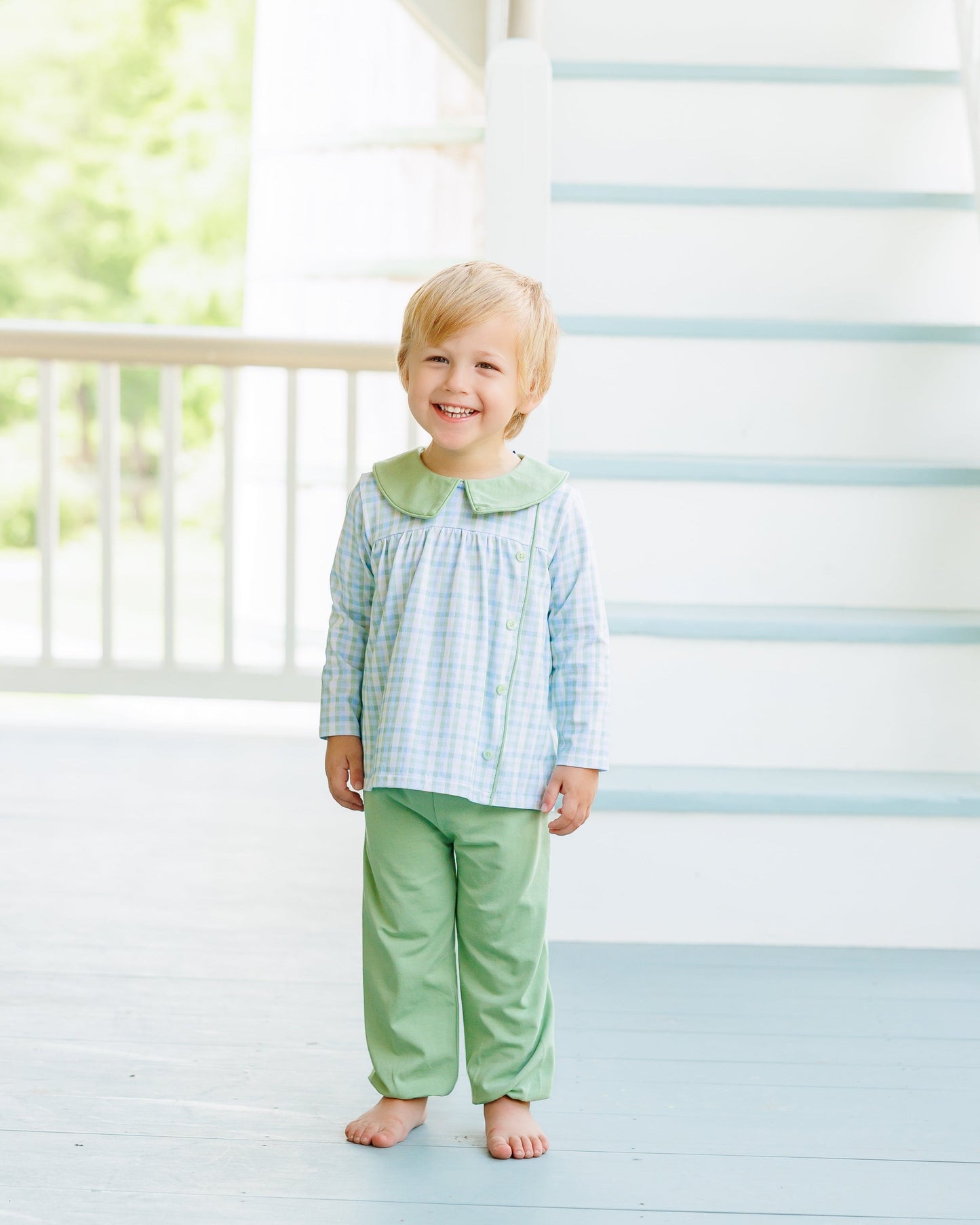 Basin plaid liam bloomer pants set