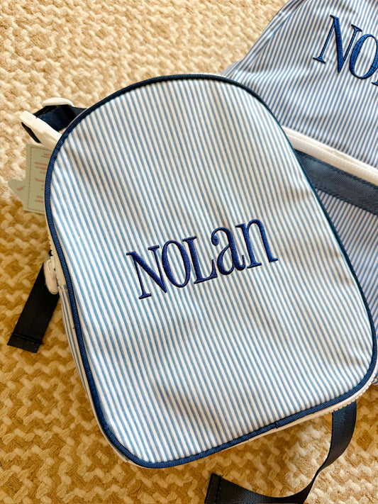 Navy preppy stripe lunch box