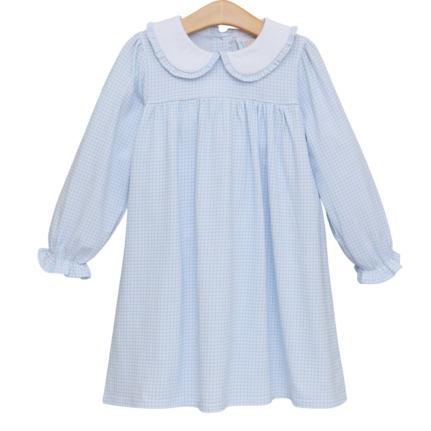 Catherine dress- light blue windowpane