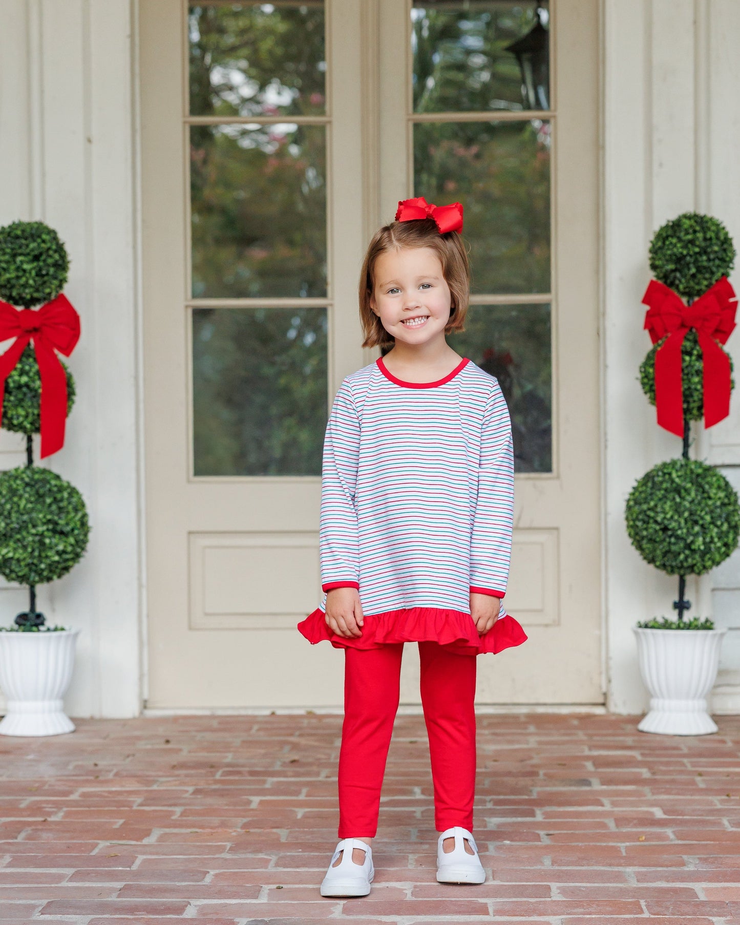 Christmas candy stripe ava pants set