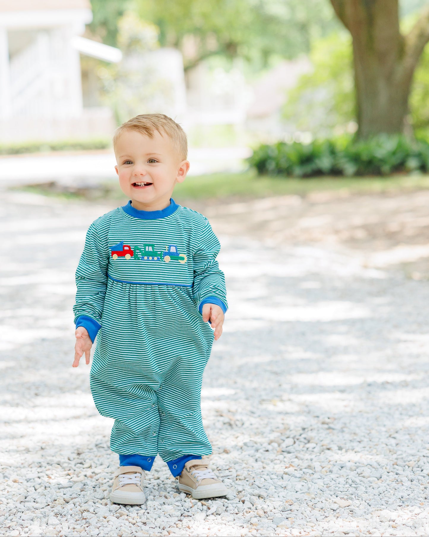 Dig, dump, and roll romper