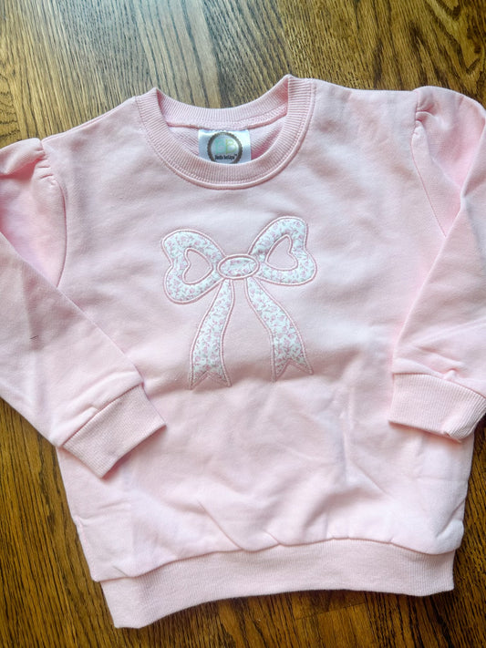 Bow applique sweatshirt