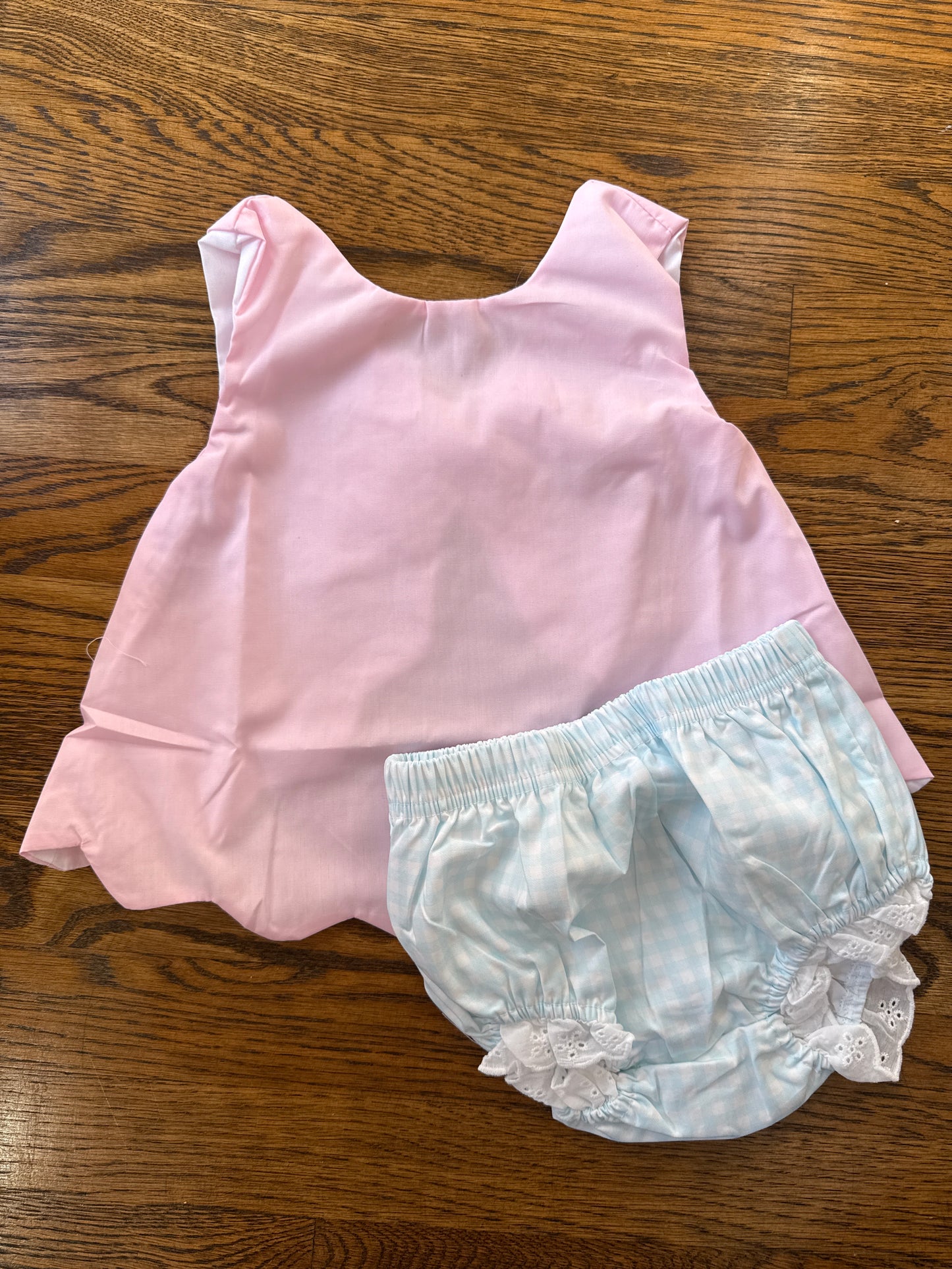 HJ mint and pink bow diaper set