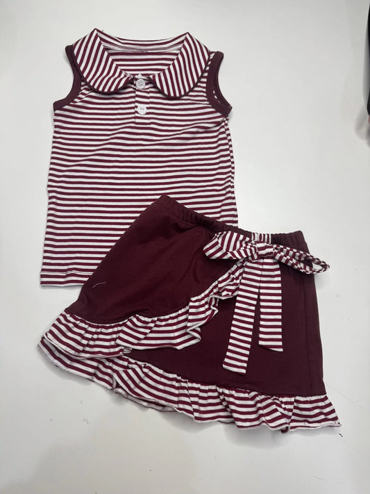 PREORDER game day skort sets-Maroon