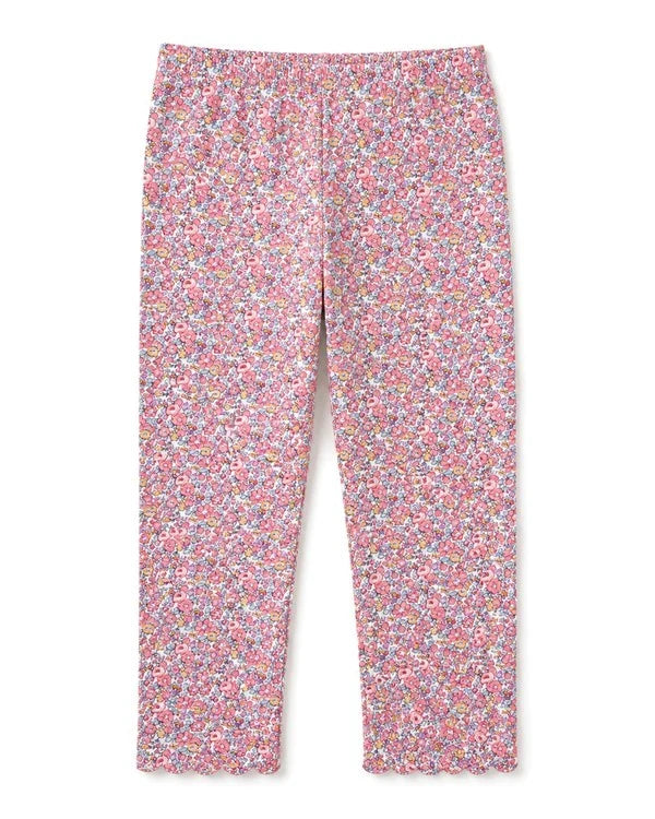 Scalloped floral leggings