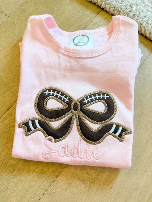 Football bow appliqué