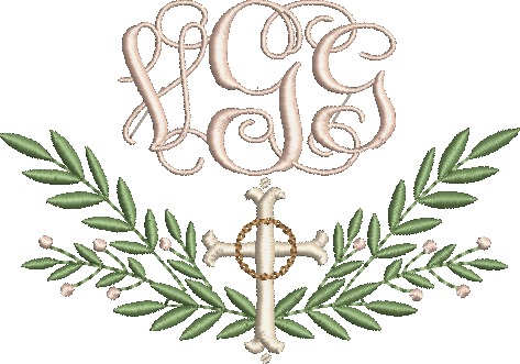 cross floral frame