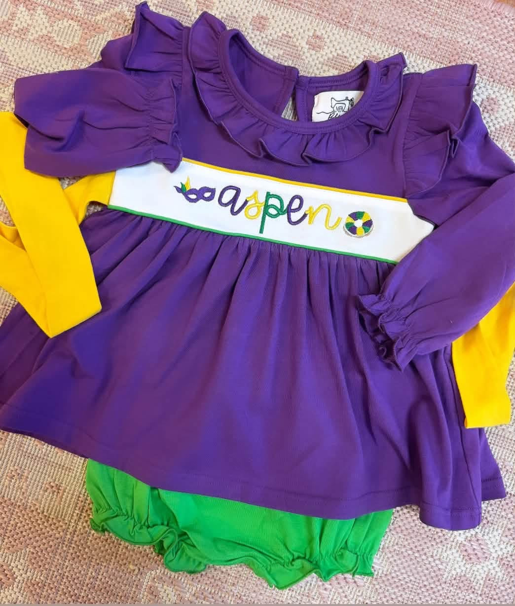 Mardi Gras diaper set