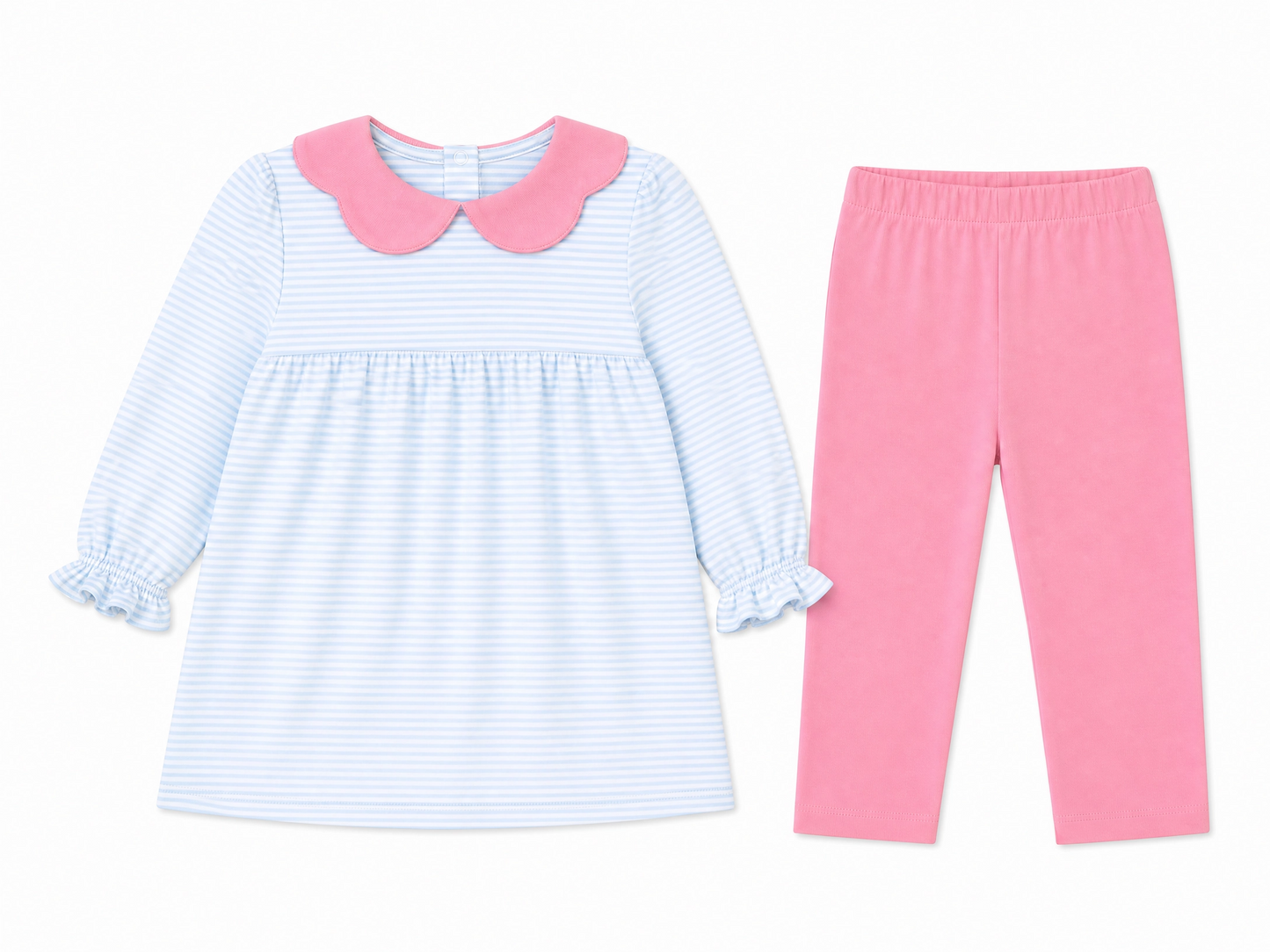 Everyday LS light blue collard pant set