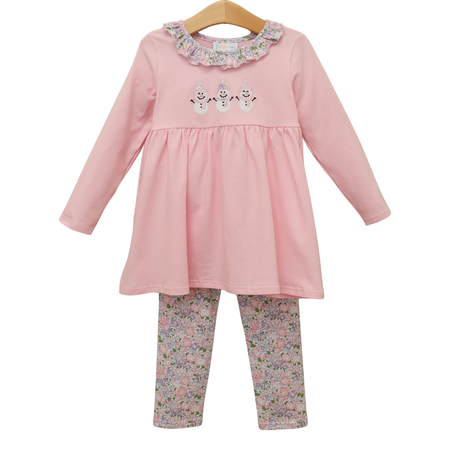 Frosty friends ruffle pants set