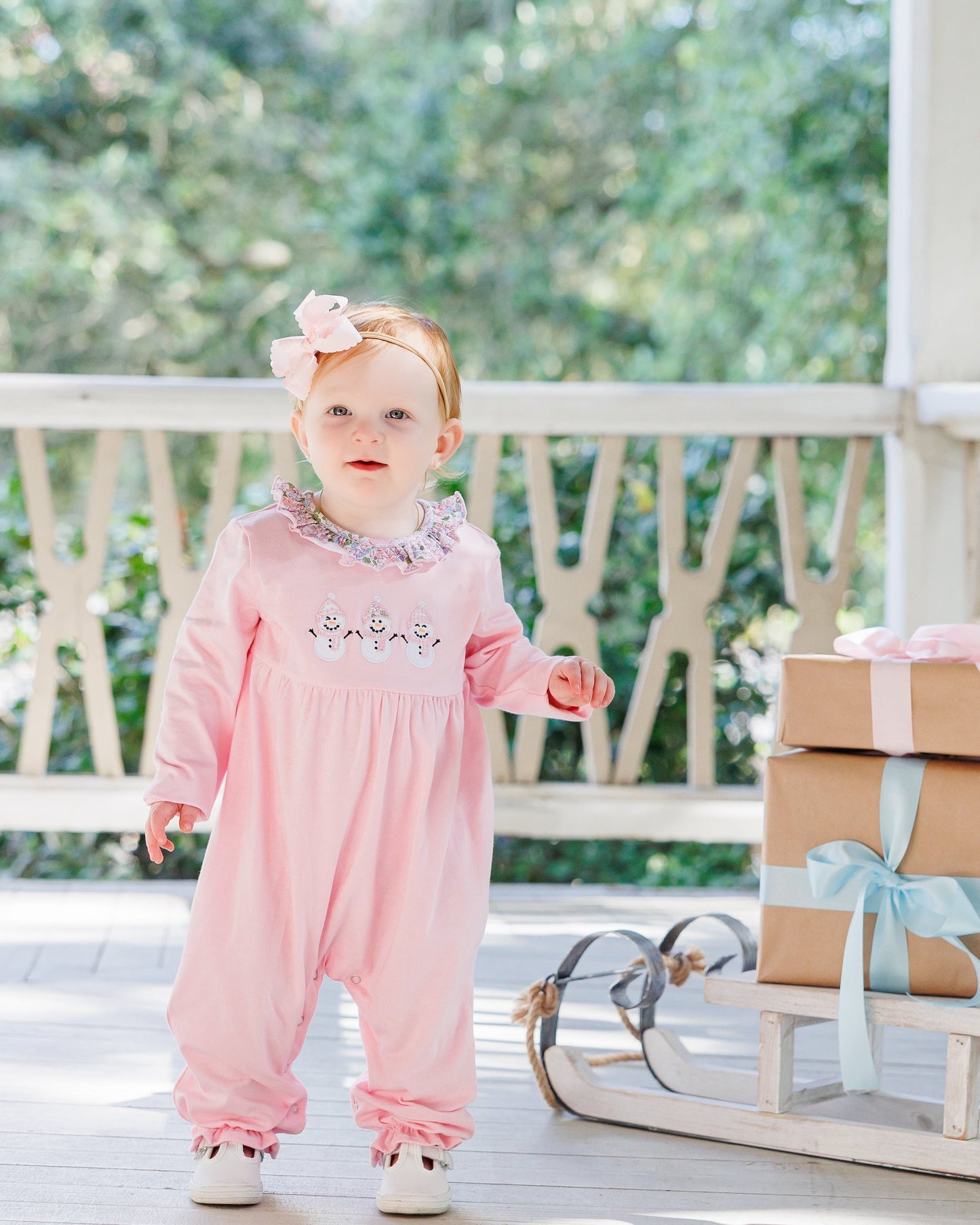 Frosty friends ruffle romper