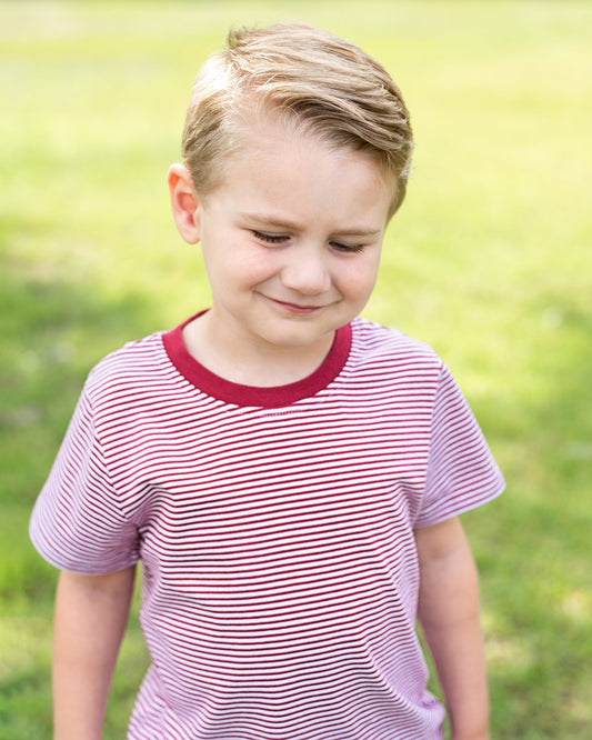 Graham Shirt- crimson stripe