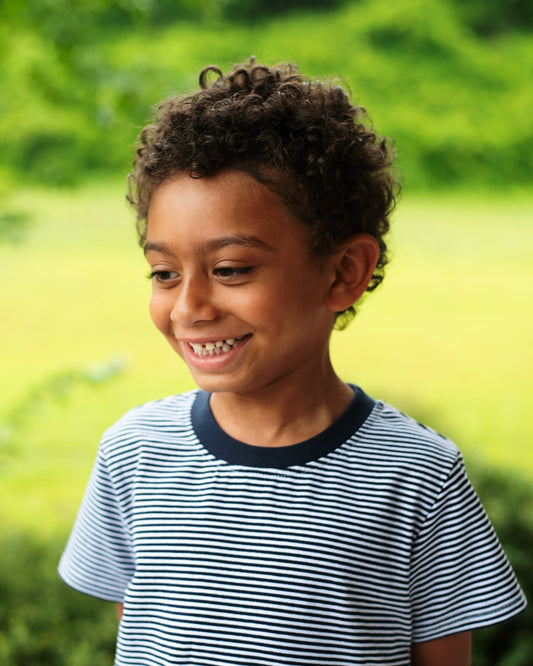 Graham Shirt- navy stripe