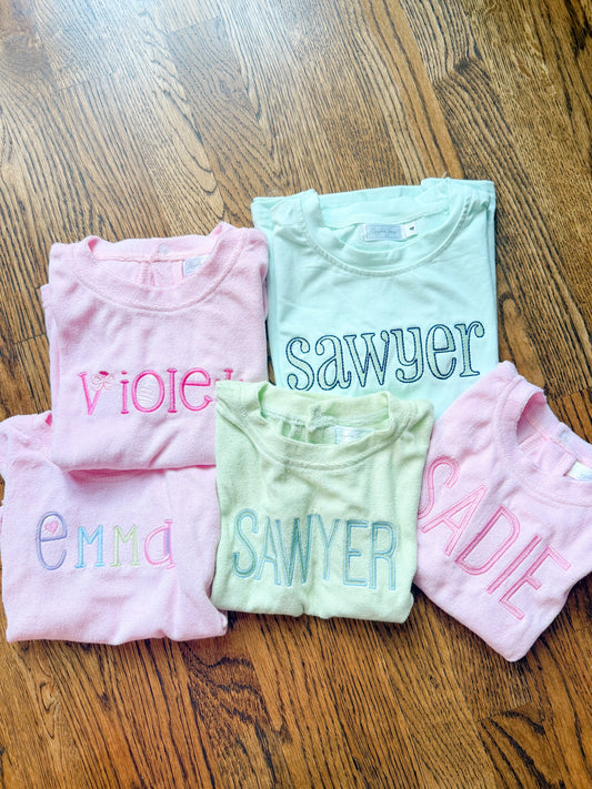 Pink terry cloth short set