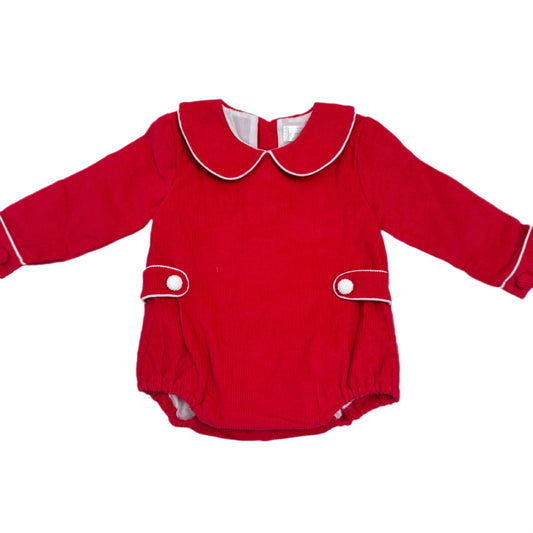 Red corduroy bubble boy