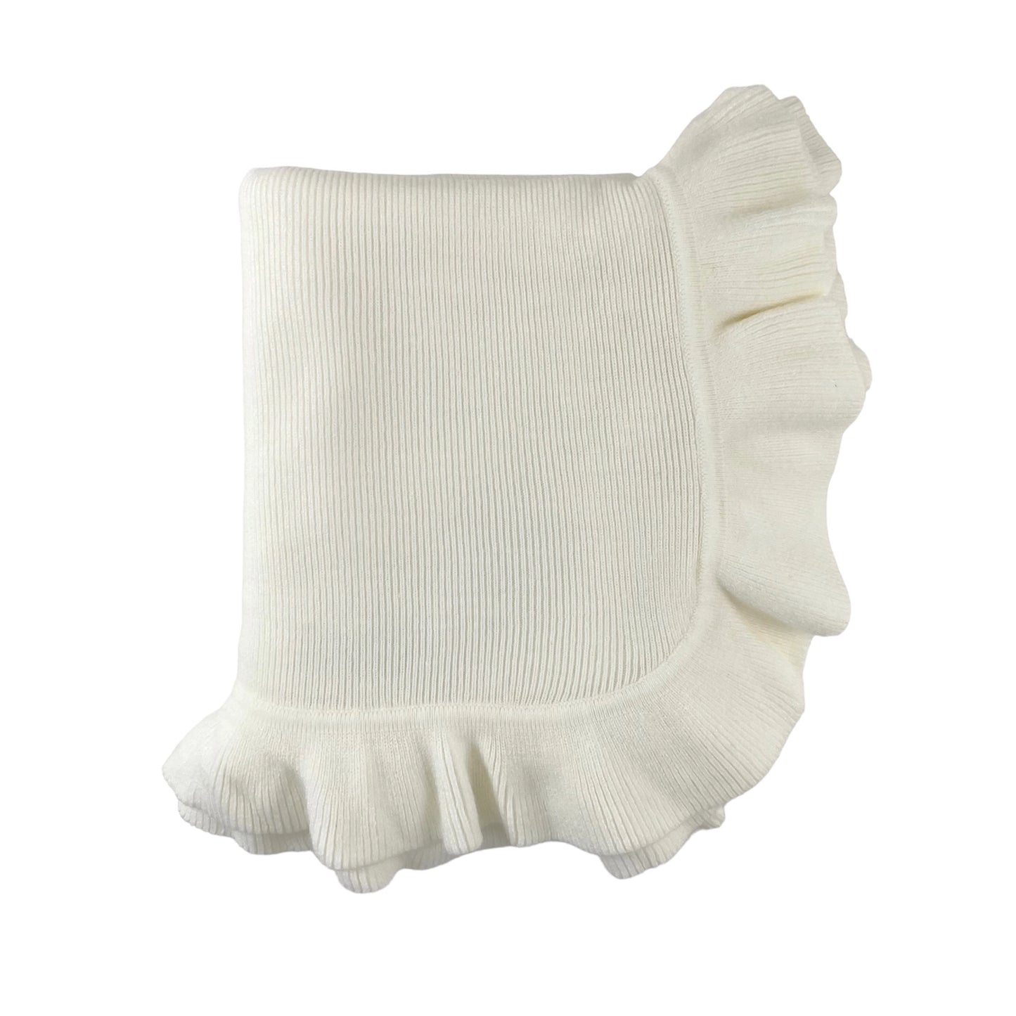 Jersey knit ruffle blanket