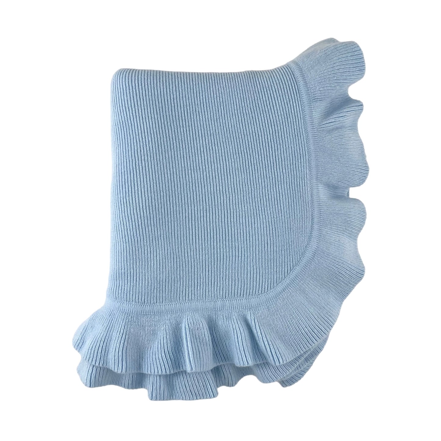 Jersey knit ruffle blanket