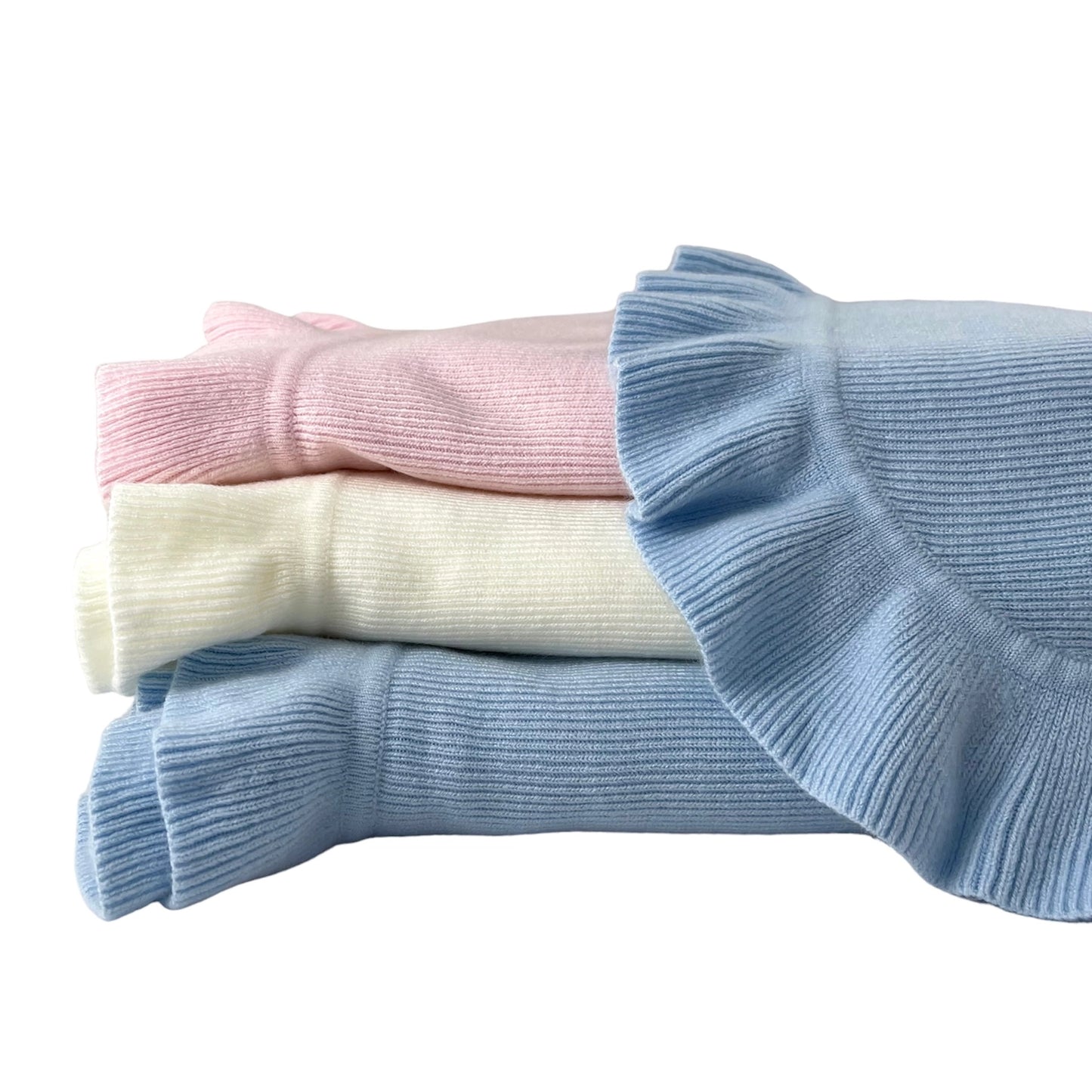Jersey knit ruffle blanket