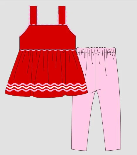 girls ric rac valentine legging set