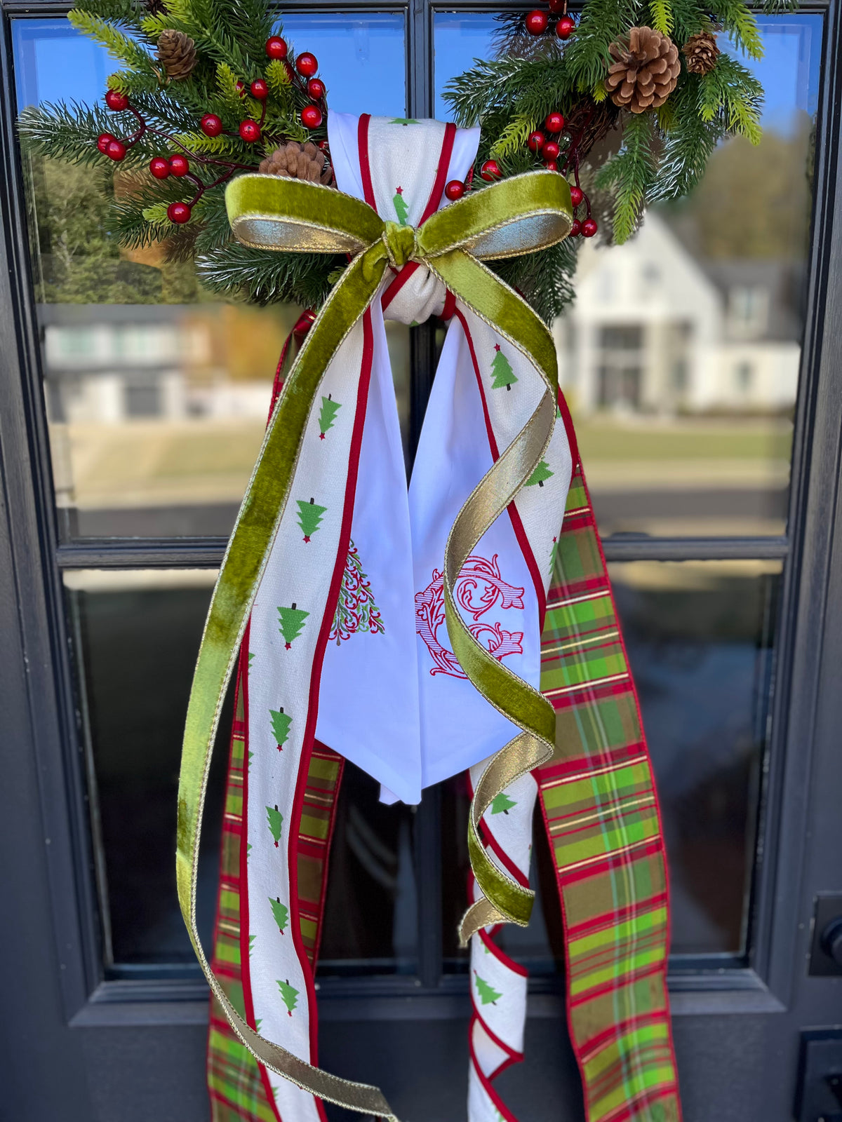 CHRISTMAS WREATH SASH + Ribbon/BOW BUNDLE