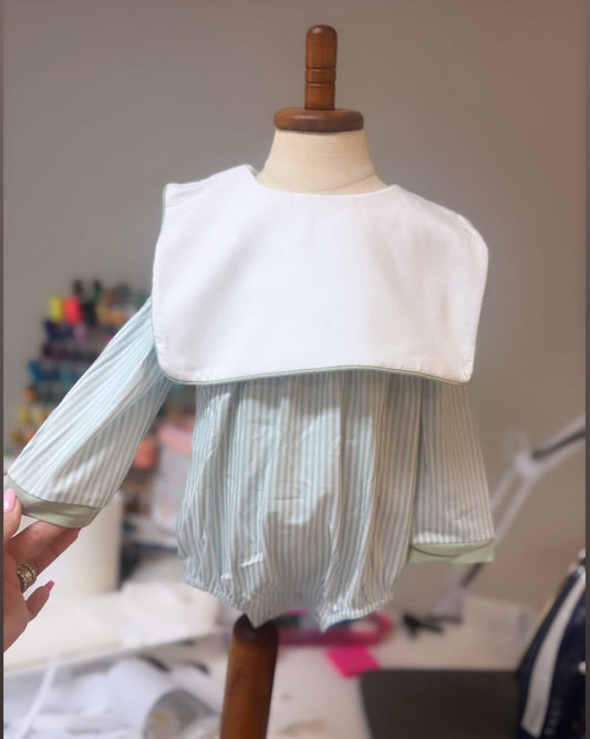 Sage stripe knit bubble