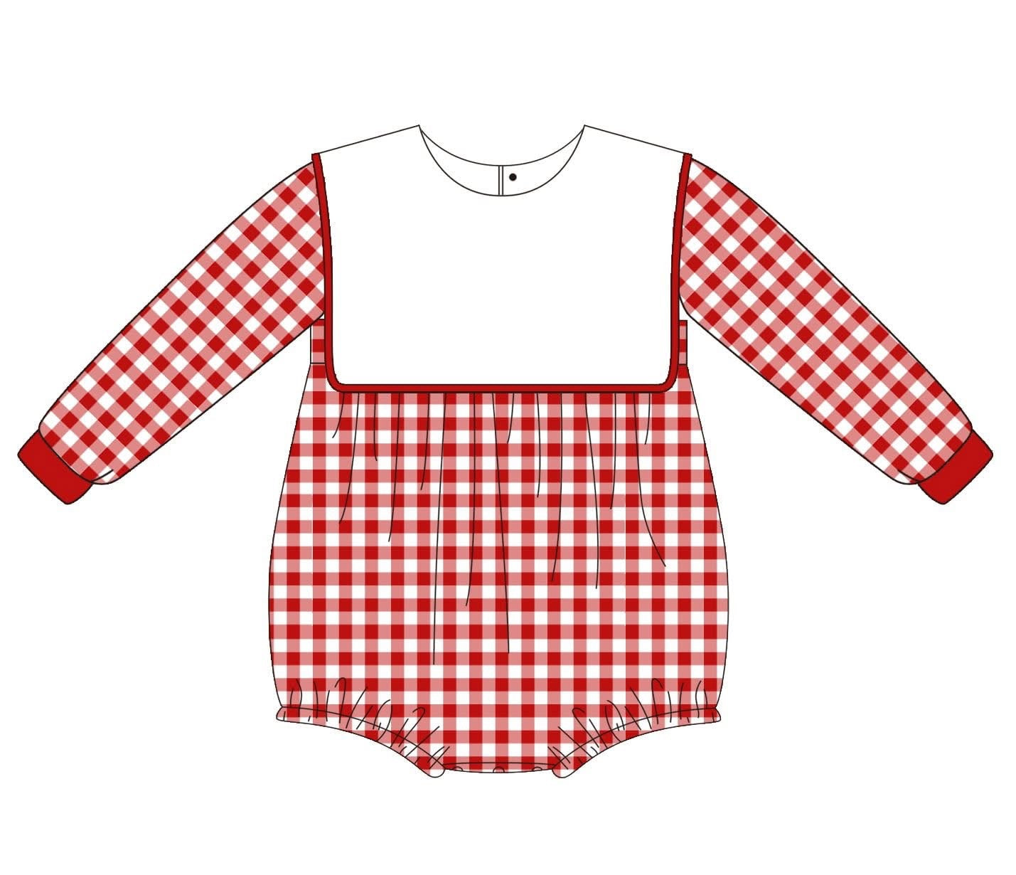 Red knit gingham bubble