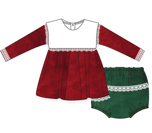 Velvet Christmas diaper set
