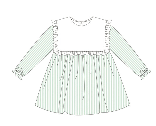 Sage stripe dress