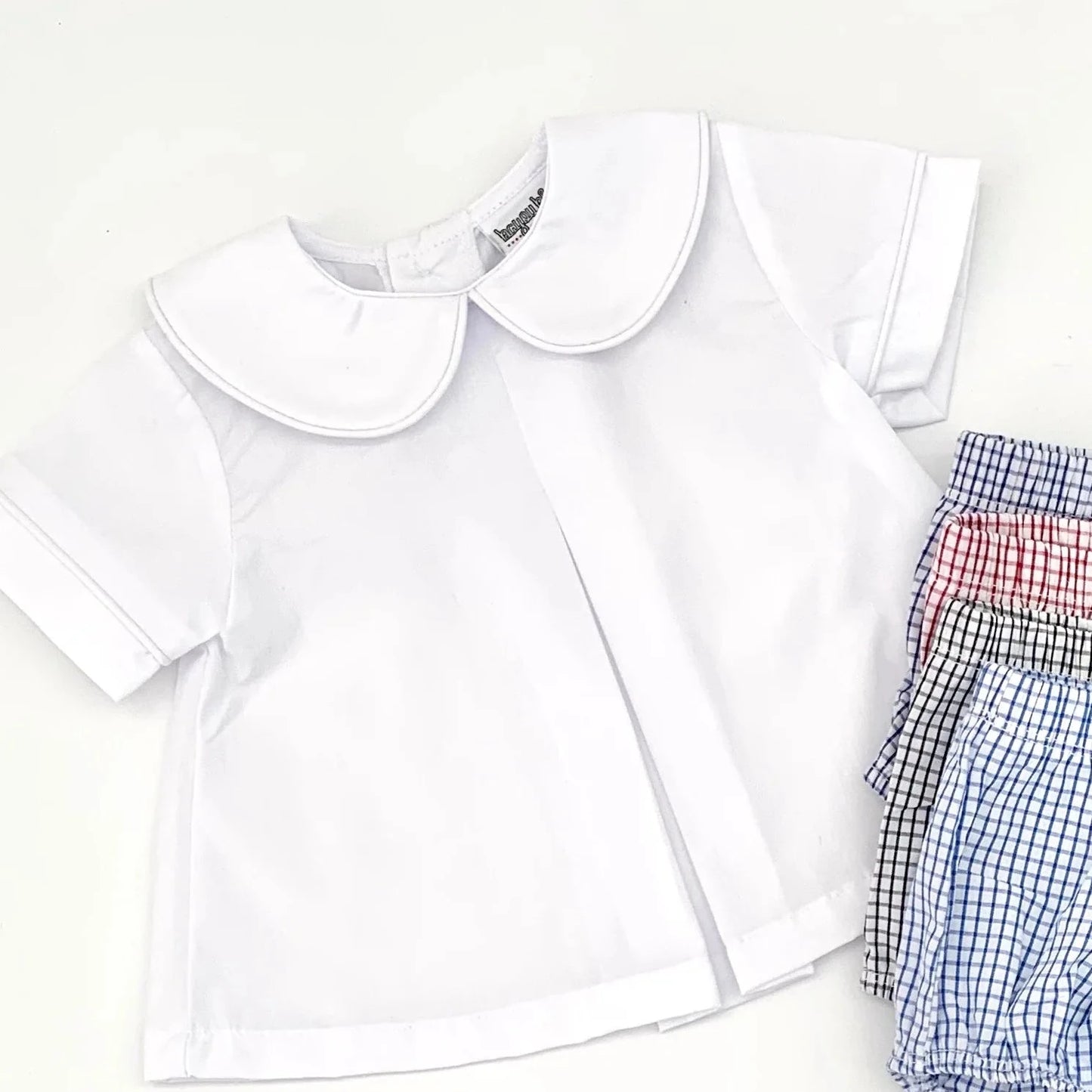 Peterpan collar diaper shirt