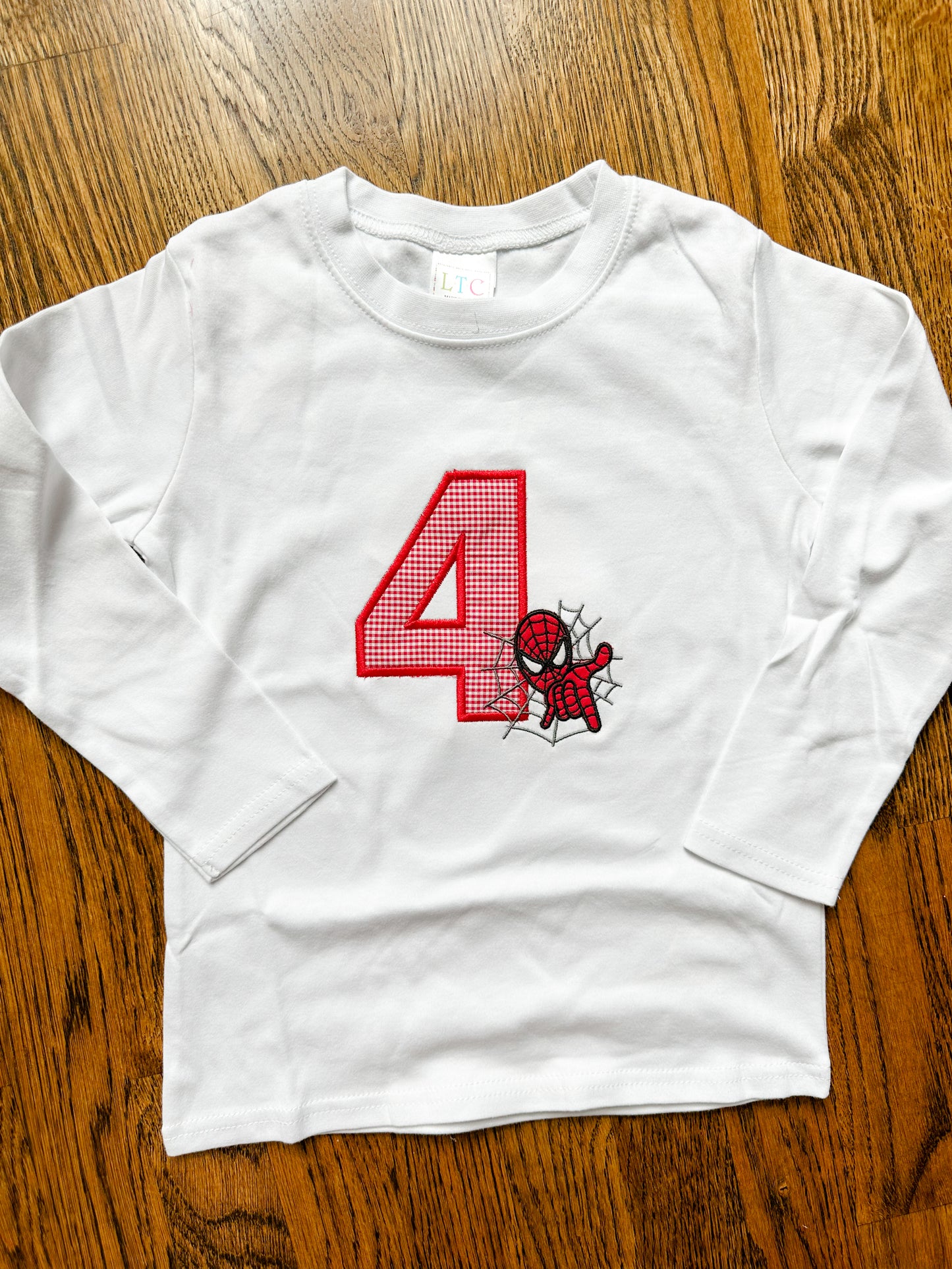 Spider Super Hero Number Birthday Shirt