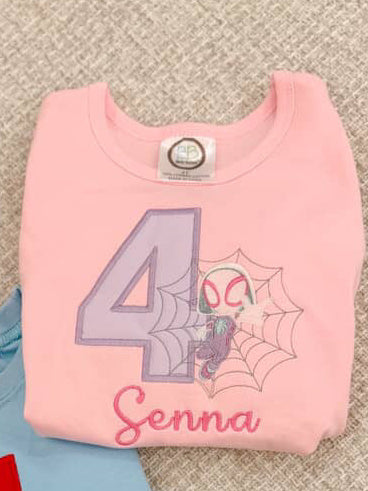 Spider girl appliqué birthday
