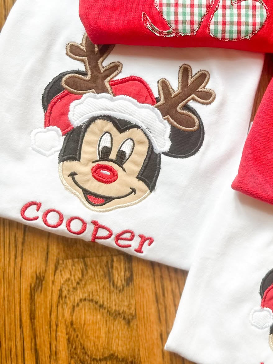 Reindeer mouse head applique
