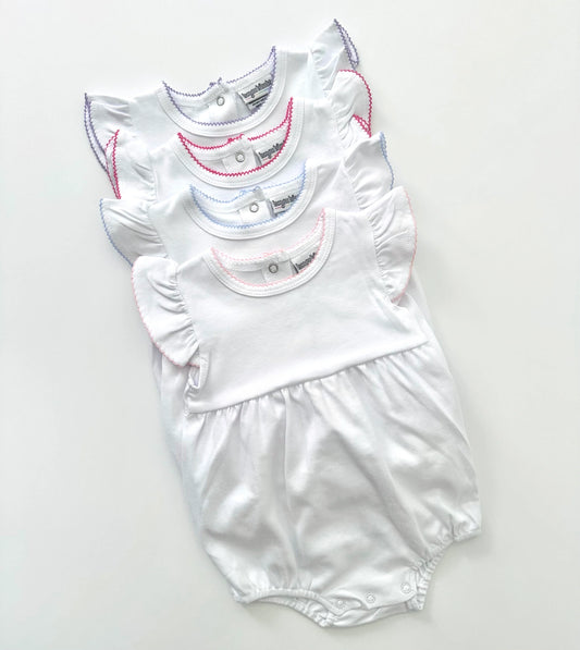 Picot trim flutter sleeve bubble