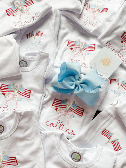 American flag w/ bow