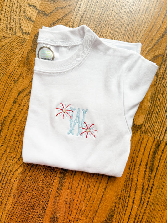 Patriotic firework w/ initial