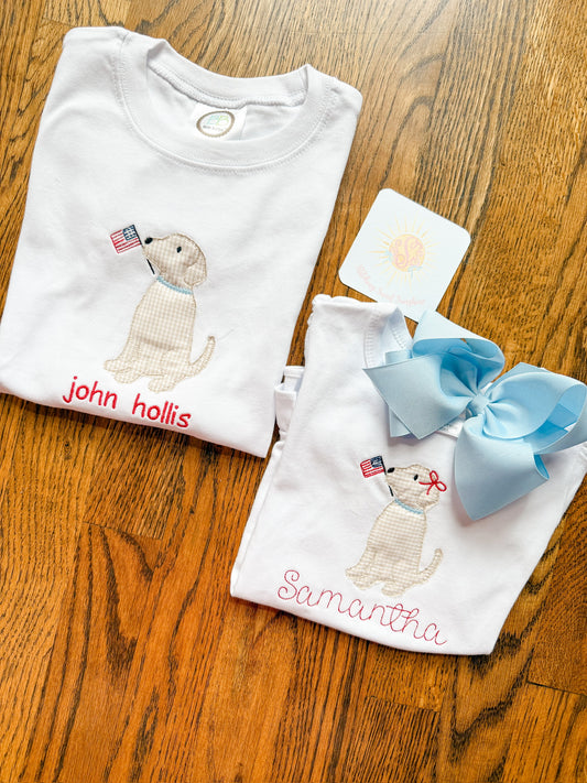 Patriotic applique pup