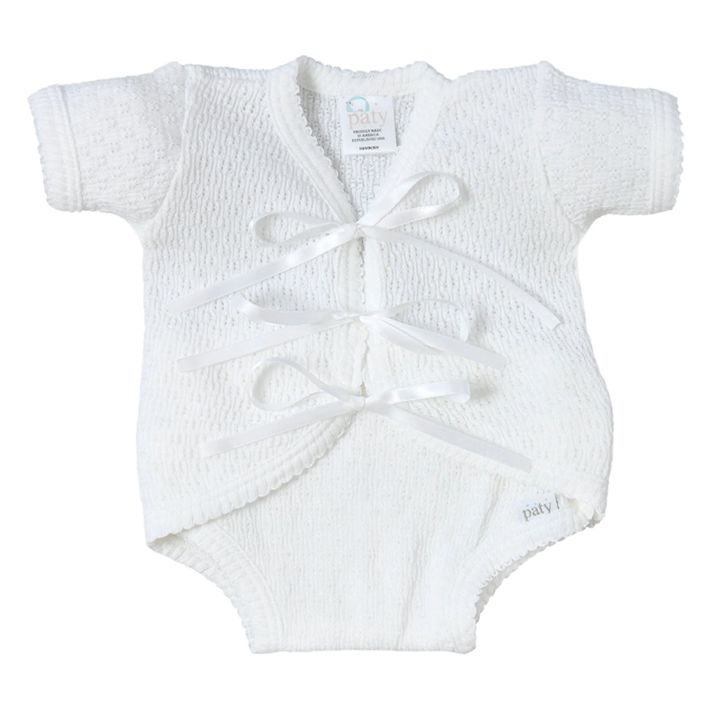 PATY KNIT RIBBON TIE ONESIE