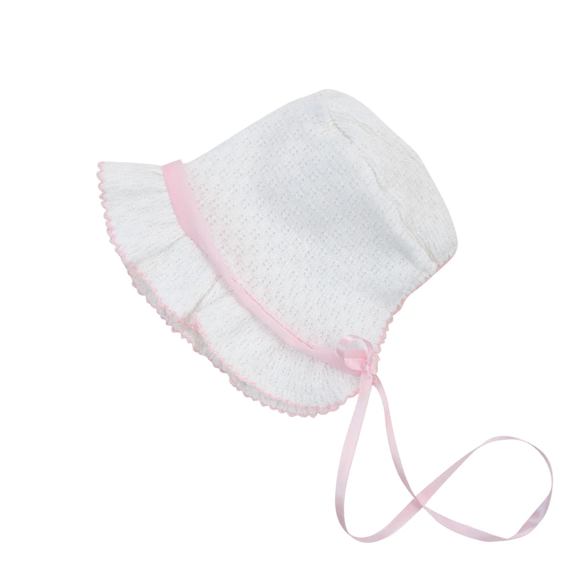 PATY KNIT BONNET WITH CHIFFON TRIM